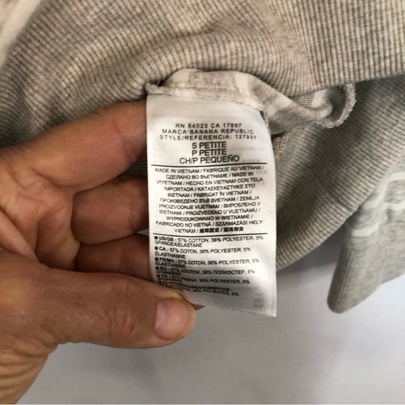 Banana Republic Women’s Top Shawl Collar Front Pockets Stripes Neutral - Picture 8 of 9